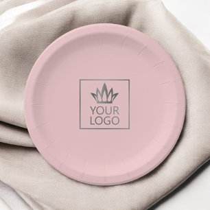 Assiettes En Carton Votre logo sur un Arrière - plan couleur