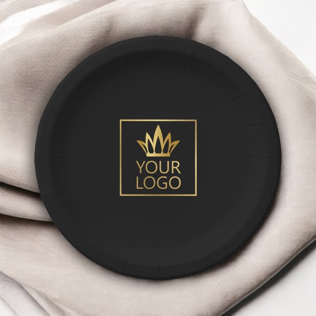 Assiettes En Carton Votre logo sur un Arrière - plan couleur (Créateur téléchargé)