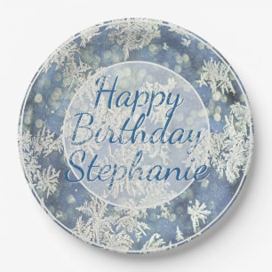 Assiettes En Carton Votre message Frozen Photo Abstraite - Bokeh