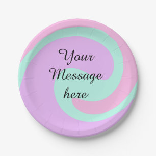 Assiettes En Carton Votre message ici ajouter texte nom monogramme ros