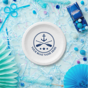 Assiettes En Carton Votre nom de bateau ou votre Ancre texte et les av