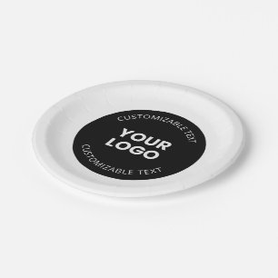 Assiettes En Carton Votre propre logo d'entreprise téléchargé avec tex