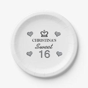 Assiettes En Carton Votre sweet sixteen nommé dans les diamants