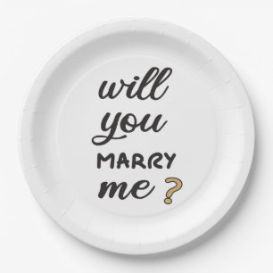 Assiettes En Carton Voulez-vous m'épouser?