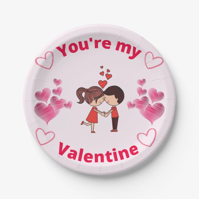 Assiettes En Carton Vous êtes ma Saint Valentin - Saint Valentin (Devant)