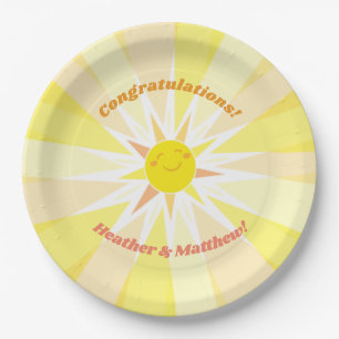 Assiettes En Carton Vous êtes mon Baby shower Sunshine 