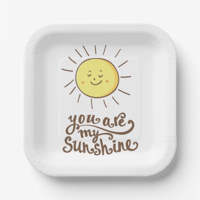 Assiettes En Carton Vous Êtes Mon Soleil (Recto)