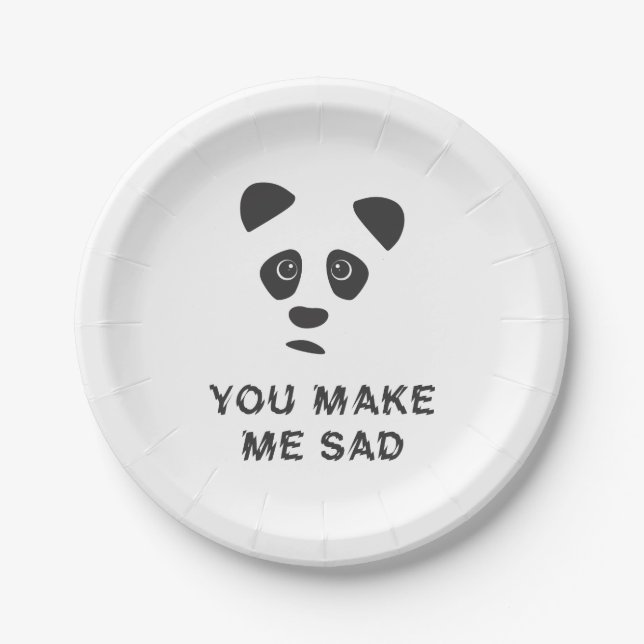 Assiettes En Carton Vous me rendez triste. Panda triste. (Devant)