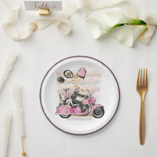 Assiettes En Carton Vous Rock Mon Monde   Sublimation de motocyclette 