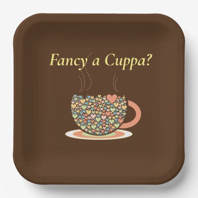 Assiettes En Carton Vous voulez un Cuppa ? Thé, c'est ça. (Recto)