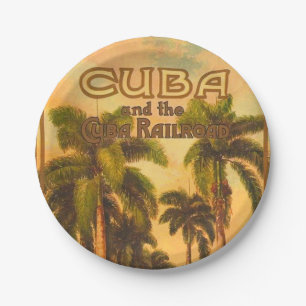 Assiettes En Carton Voyage Cuba vintage - Chemin de fer Cuba