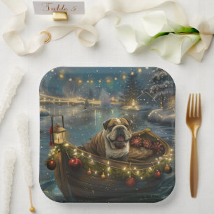 Assiettes En Carton Voyage du festival de Noël de Bulldog
