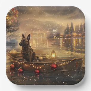 Assiettes En Carton Voyage festif de Noël du Malinois belge