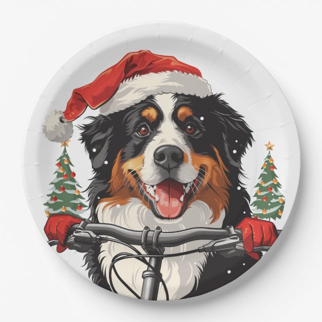 Assiettes En Carton VTT bernois de Noël (Devant)