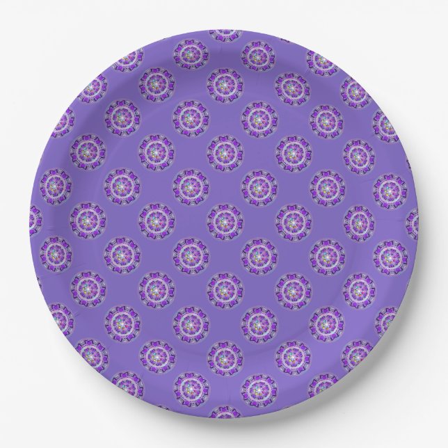 Assiettes En Carton W2 pourpre (Devant)