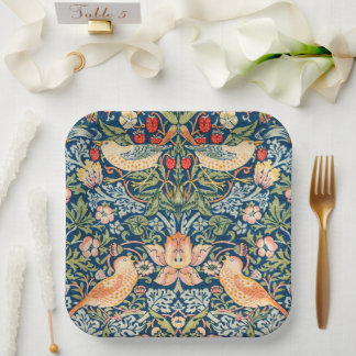 Assiettes En Carton W Morris Fraise Thief Plaques Carrés