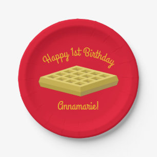 Assiettes En Carton Waffle Cute Breakfast Brunch Enfants 1er Anniversa