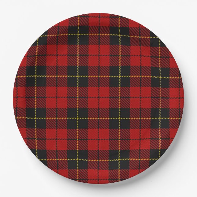 Assiettes En Carton Wallace Tartan (Devant)