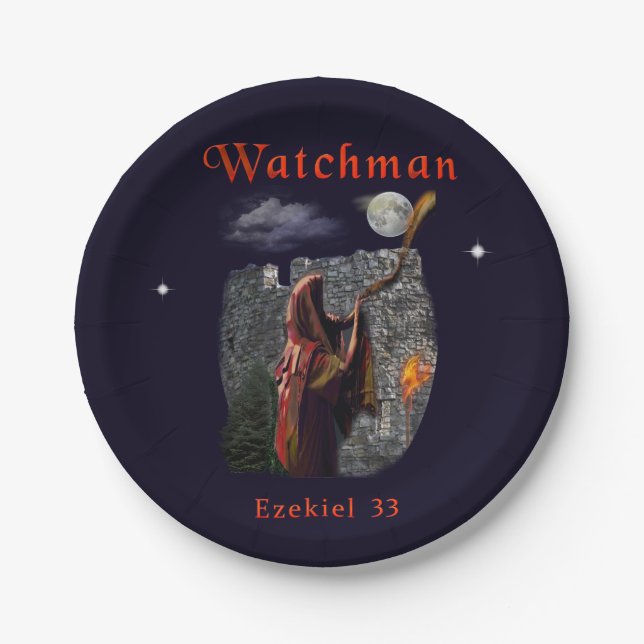 Assiettes En Carton Watchman (Devant)