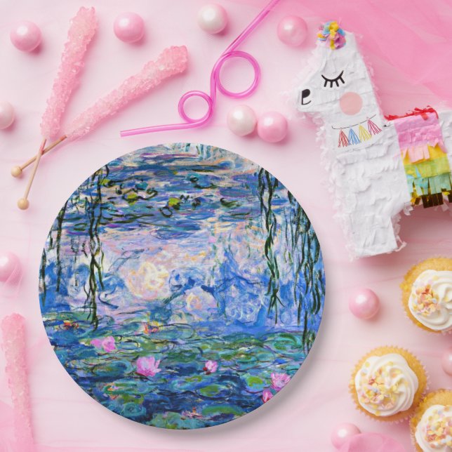 Assiettes En Carton Water Lilies, 1919, par Claude Monet, (Fête)