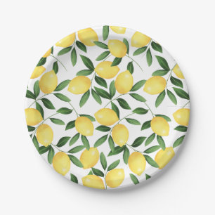 ASSIETTES EN CARTON WATERCOLOR LEMONS