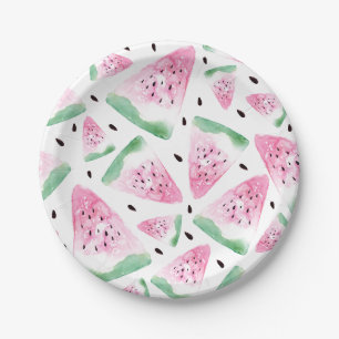 Assiettes En Carton Watercolor Watermelon