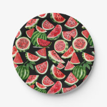 Watercolour Watermelon Paper Plates – Summer Party