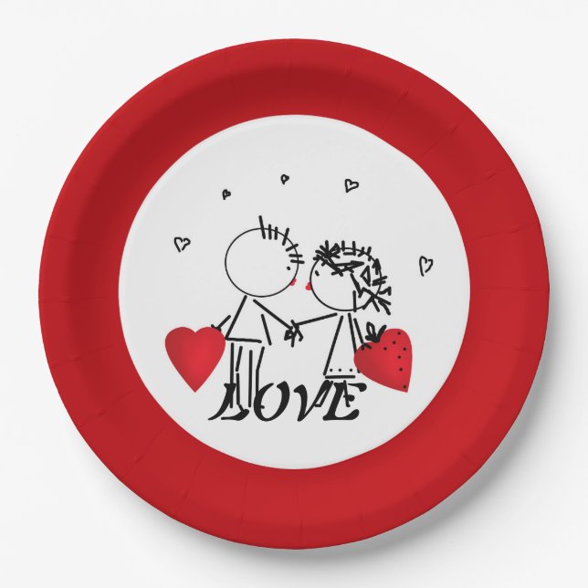 Assiettes En Carton Wedding , day Valenine , love (Devant)