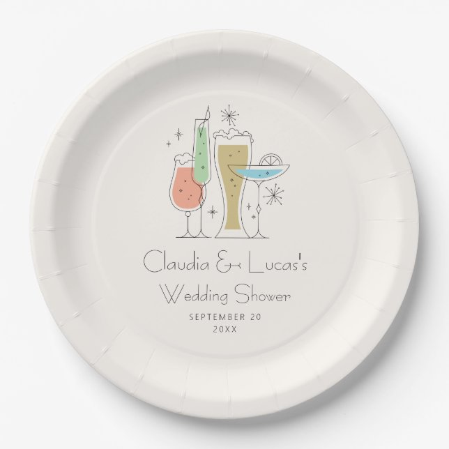 Assiettes En Carton Wedding shower Couples (Devant)
