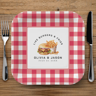 Assiettes En Carton Wedding shower de pique-nique Burgers & Fries