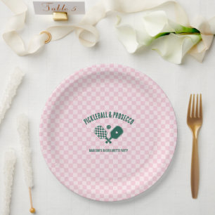 Assiettes En Carton Week-end de célibataire Pickleball Moderne & Prose