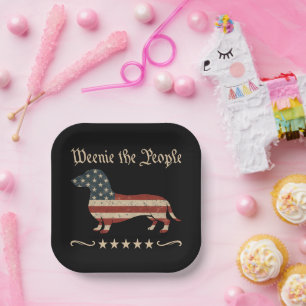 Assiettes En Carton Weenie Le Peuple Dachshund 4 juillet