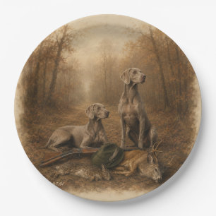 Assiettes En Carton Weimaraner – Chasseur de Fantôme Argenté