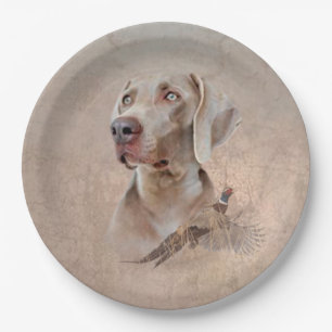 Assiettes En Carton Weimaraner Poster Canvas Imprimer Tapisserie Acryl