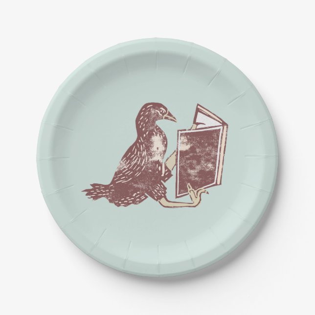 Assiettes En Carton Weka Bird Lire un livre (Devant)