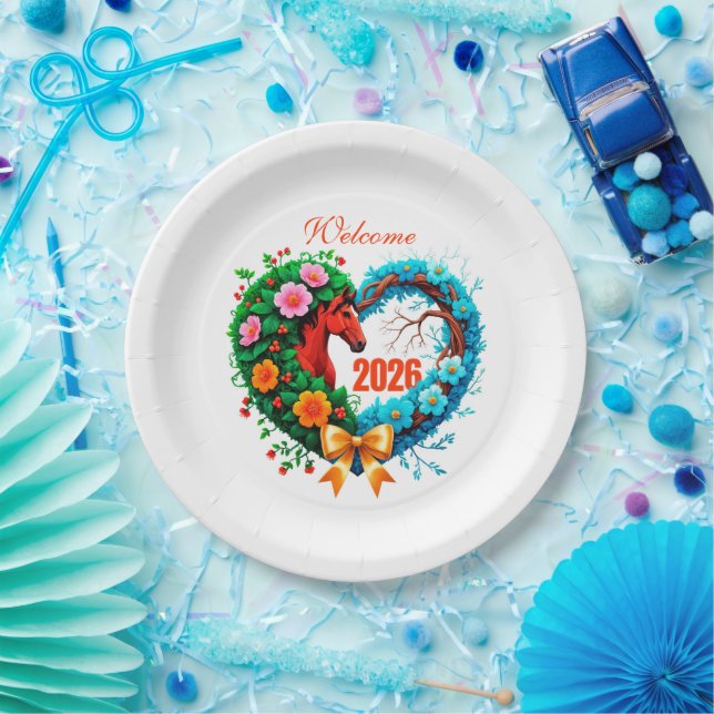 Assiettes En Carton Welcome 2026 (Fête)