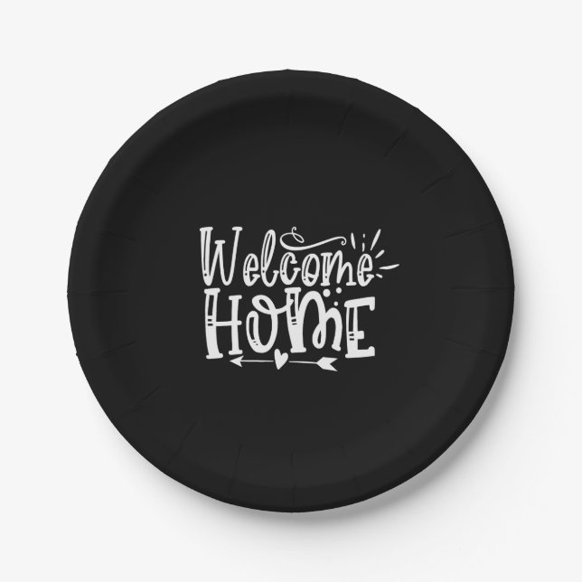 Assiettes En Carton welcome home (Devant)