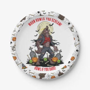 Assiettes En Carton 🐺 Werewolf Halloween Plaques en papier 🎃 💀