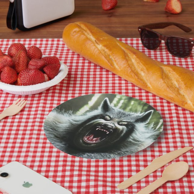 Assiettes En Carton Werewolf Qui A Mangé Les Plaques Papier Du Village (Pique-nique)
