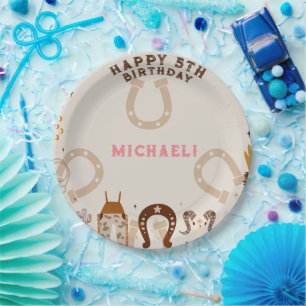 Assiettes En Carton Western Country Cowboy fête d'anniversaire