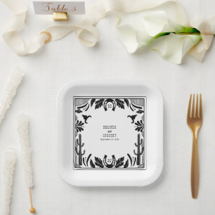 Assiettes En Carton Western Country Cowboy Rustique Mariage