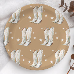 Assiettes En Carton Western Country Cowgirl Boots fête d'anniversaire 