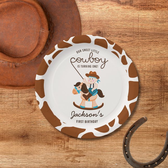 Assiettes En Carton Western Cowboy Rocse Horse Boy Anniversaire (Créateur téléchargé)