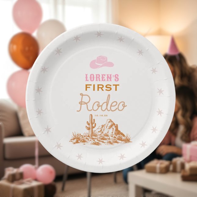 Assiettes En Carton Western First Rodeo Cowgirl 1st Birthday (Créateur téléchargé)