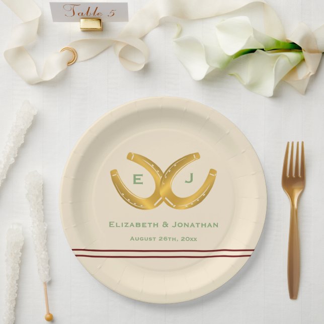 Assiettes En Carton Western Horseshoe Mariage (Mariage)