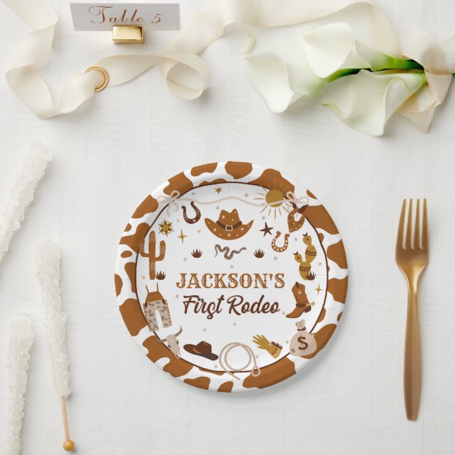 Assiettes En Carton Western Premier Rodéo 1er anniversaire (Mariage)