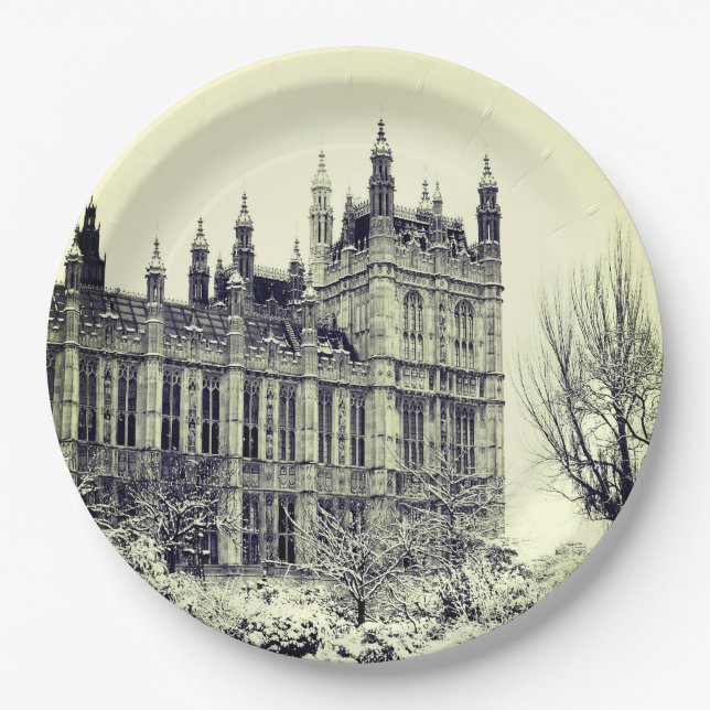 Assiettes En Carton Westminster, le Parlement, hiver Londres - Anglais (Devant)