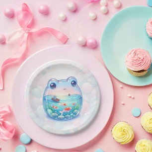 Assiettes En Carton Whimsical Frog Aventure Anniversaire Plaque en pap