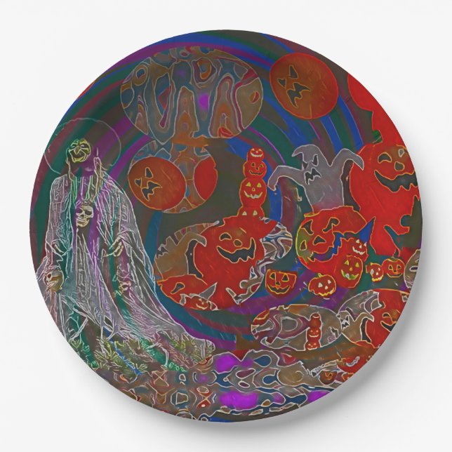 Assiettes En Carton Whimsical Halloween Dreams (Devant)