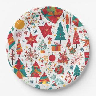 Assiettes En Carton Whimsical Winter Wonders Plaque en papier